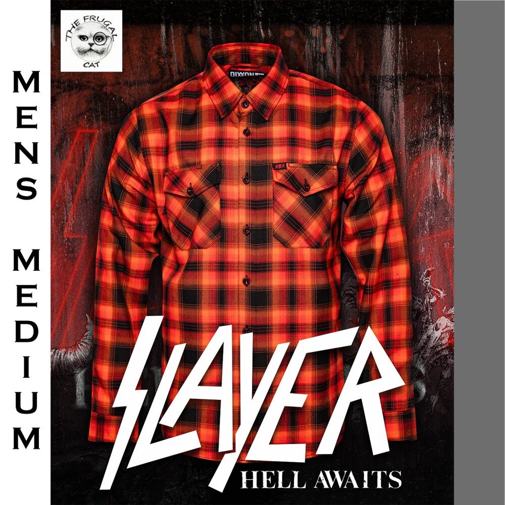 DIXXON x SLAYER HELL AWAITS Flannel Shirt - Collab - Men's Medium